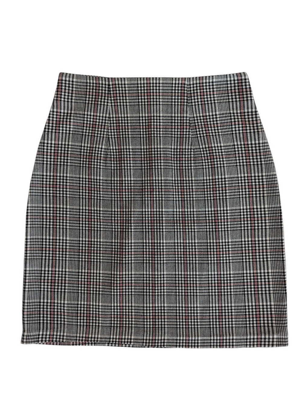 Vtg. Thanx 2-U Clothing Co. Glen Plaid Mini Skirt Junior 11 Black White Red